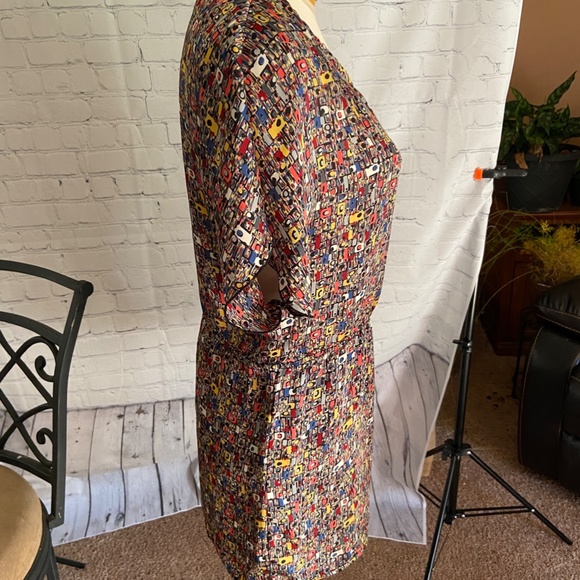 WOMENS MED/LARGE MULTI COLOR TOP BLOUSE - Picture 4 of 6